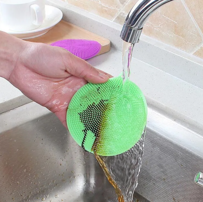 Мочалка силиконовая для мытья посуды / Многоразовая губка для чистоты, цвет МИКС - фото 7 - id-p219585850