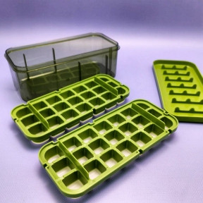 Набор для приготовления и хранения льда / Контейнер для льда с крышкой и с двумя формами для 42 кубиков льда - фото 1 - id-p219585859