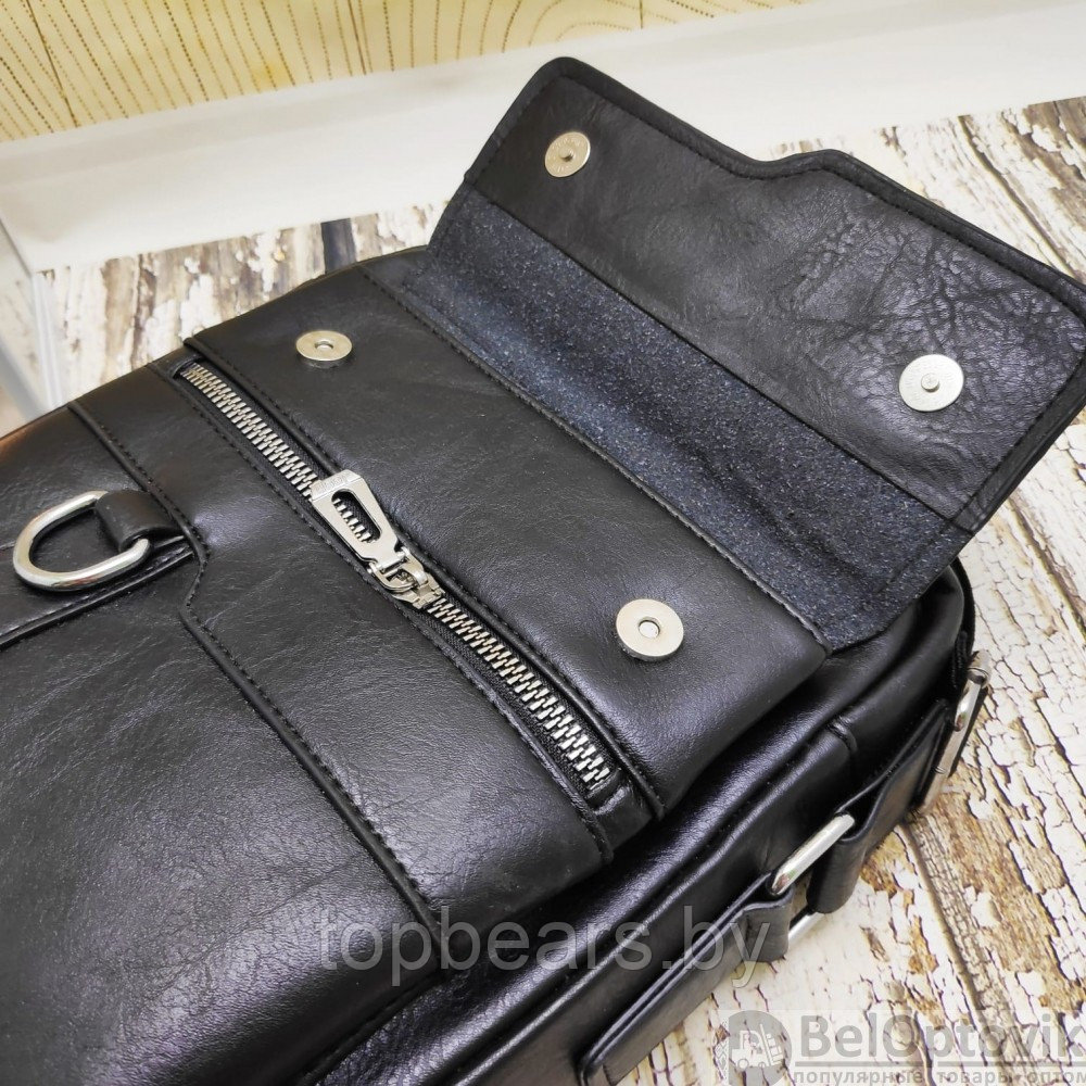 NEW Мужская сумка мессенджер Jeep Buluo Темно-коричневый (плечевой ремень) - фото 2 - id-p219585840