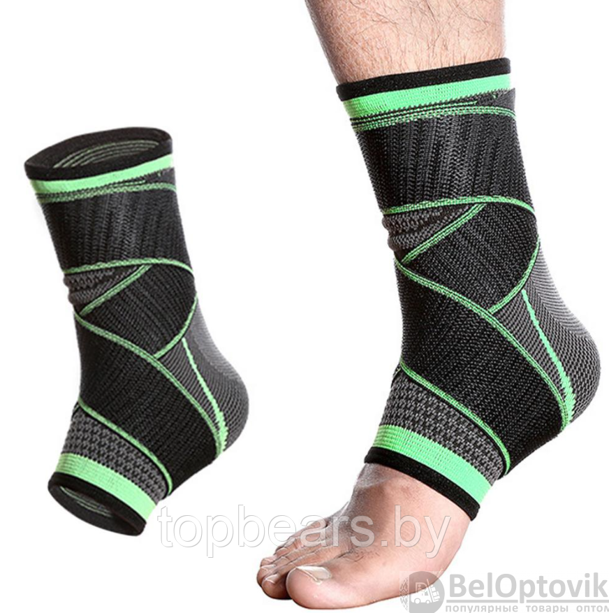Голеностоп (Бандаж голеностопного сустава) Pressurized support ankle неопреновый с фиксирующим ремнем (1шт.) - фото 4 - id-p219585403