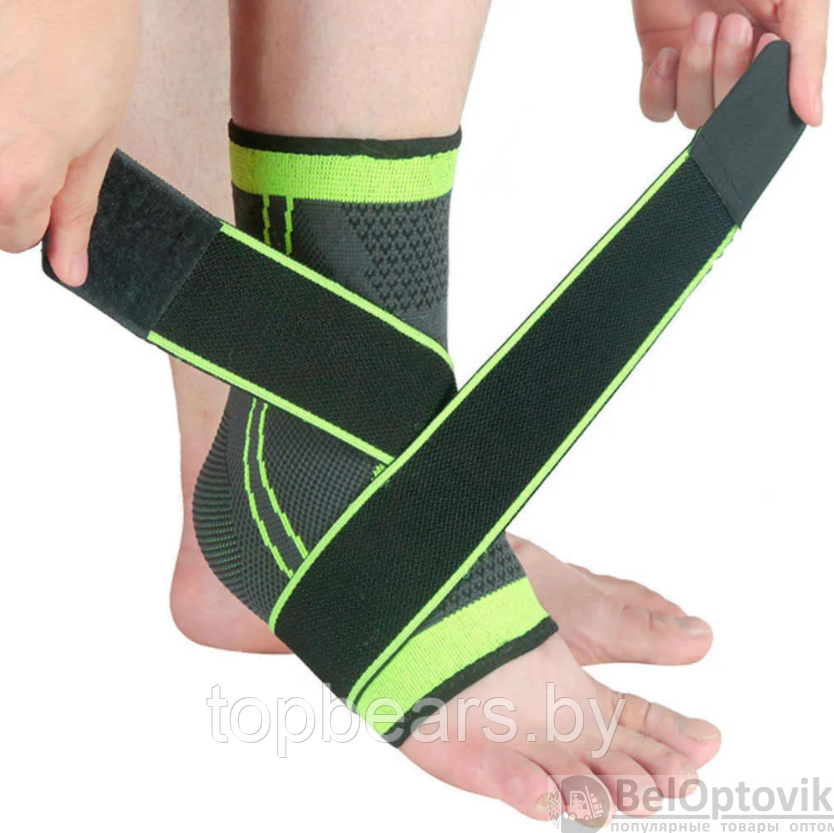 Голеностоп (Бандаж голеностопного сустава) Pressurized support ankle неопреновый с фиксирующим ремнем (1шт.) - фото 7 - id-p219585403