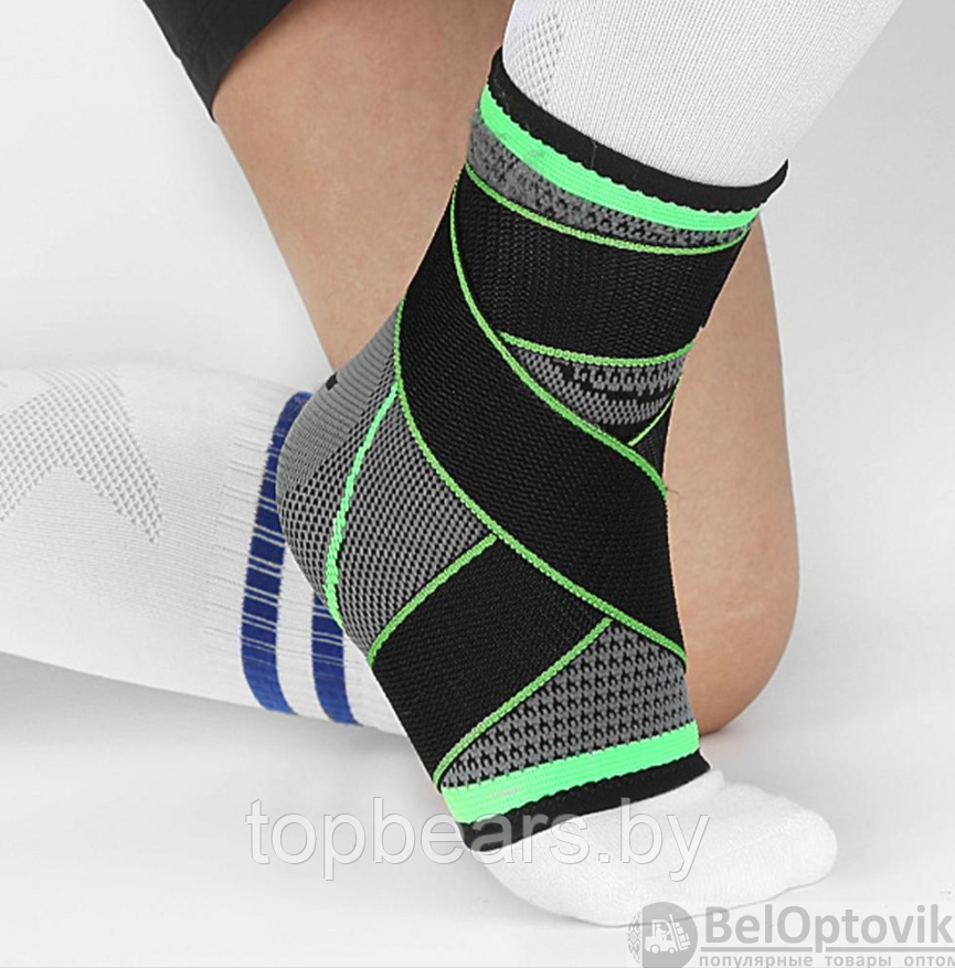 Голеностоп (Бандаж голеностопного сустава) Pressurized support ankle неопреновый с фиксирующим ремнем (1шт.) - фото 10 - id-p219585403