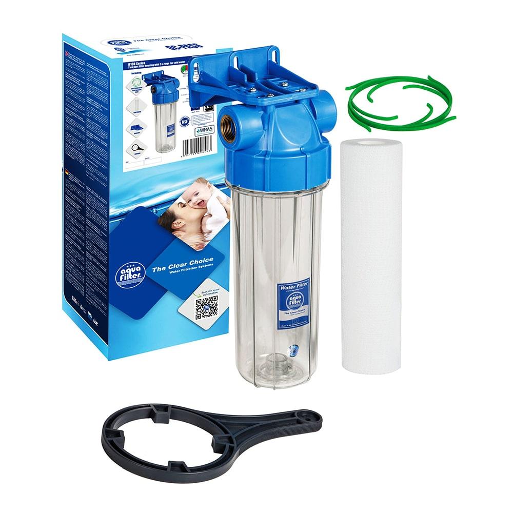 Магистральный фильтр для очистки воды 1/2" ВН AquaFilter FHPR12-HP1 усиленный с картриджем - фото 1 - id-p219585440