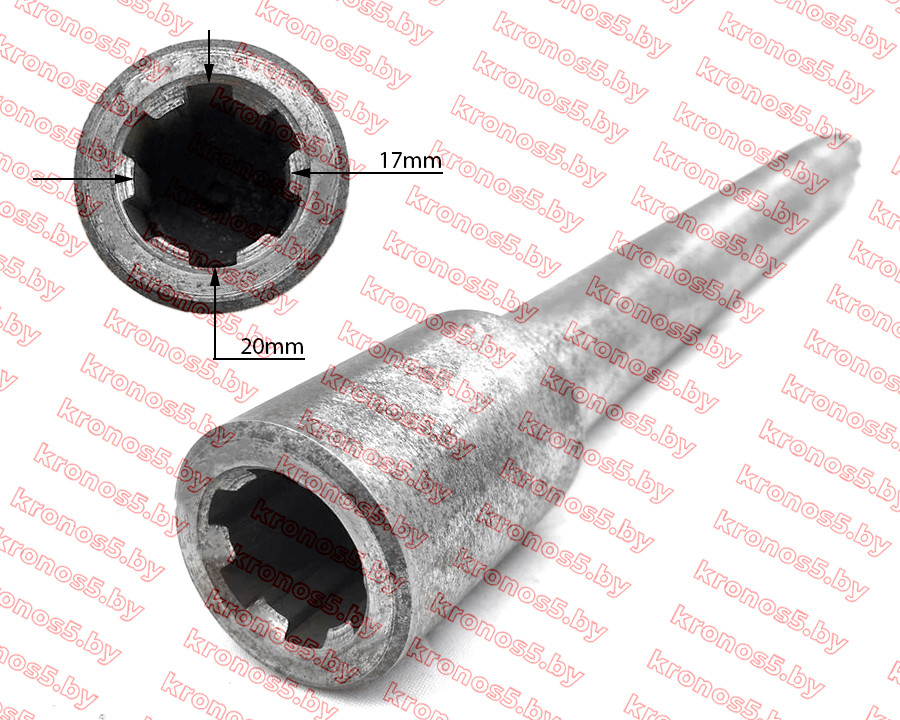 Вал горизонтальной трансмиссии от ВОМ ф=20mm (шлиц) L=285mm роторной косилки к мотоблоку - фото 3 - id-p219590806