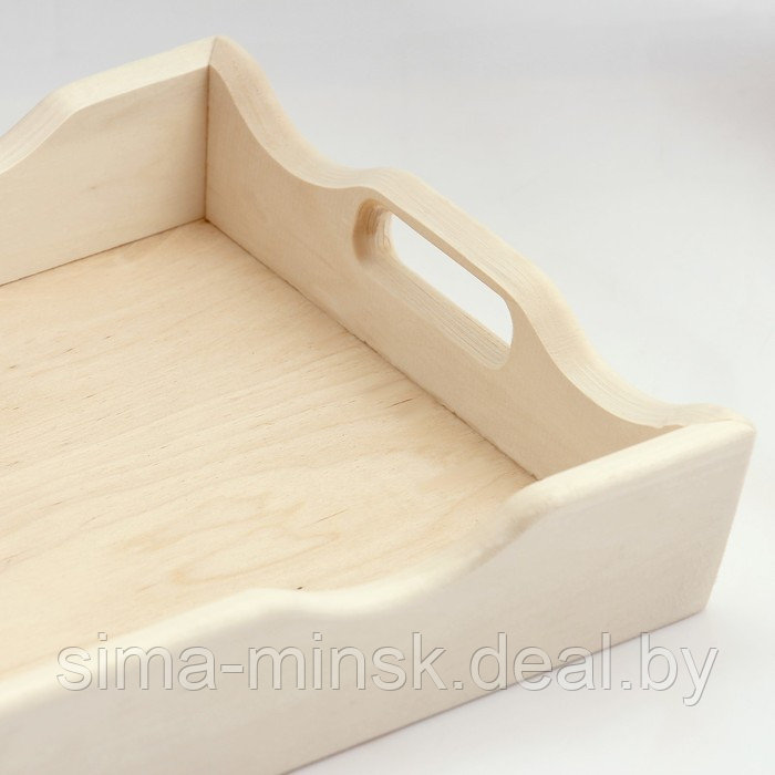 Поднос деревянный фигурный для завтрака со вставкой, МАССИВ, 40х25см - фото 3 - id-p219590935