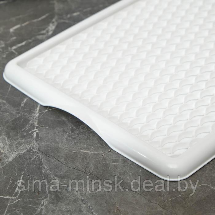 Поднос с вкладышем для сушки посуды, 42,5×27 см, цвет белый - фото 4 - id-p219591320