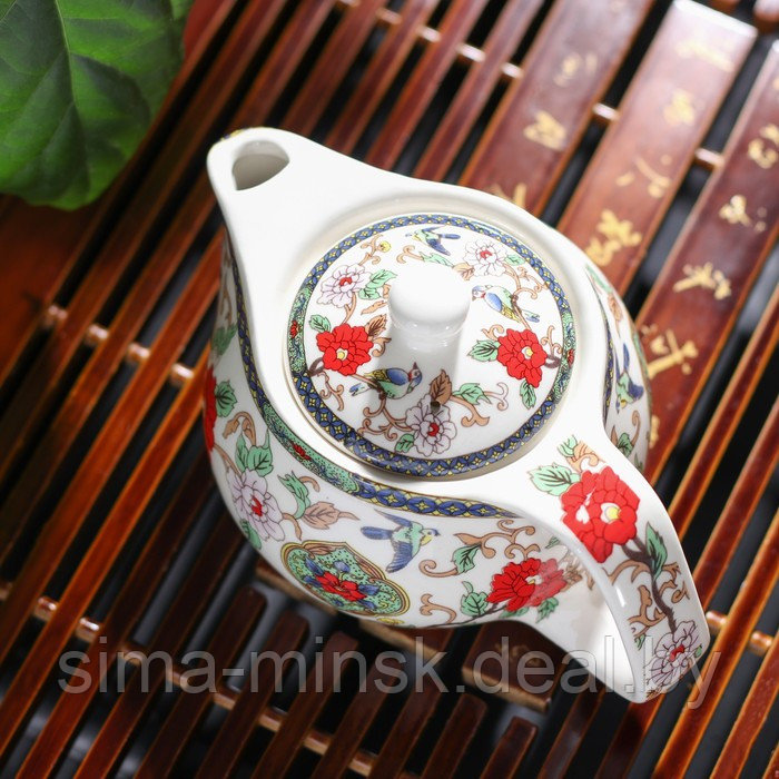 Чайник керамический заварочный с металлическим ситом «Цветы», 200 мл - фото 3 - id-p219592324