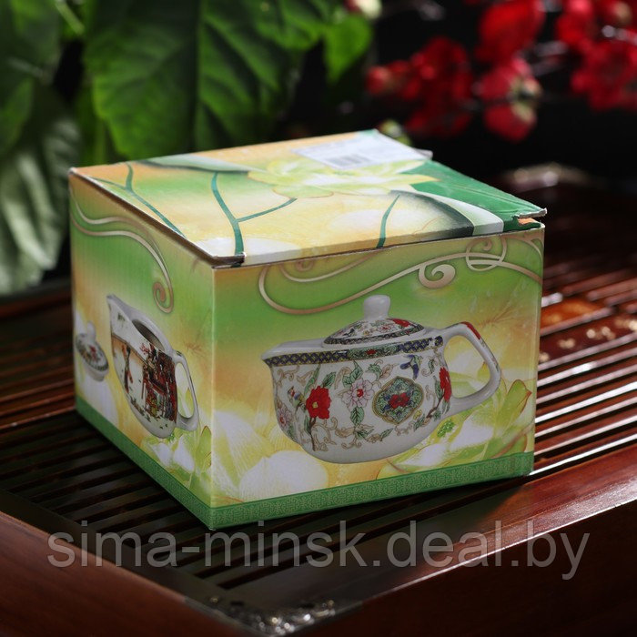 Чайник керамический заварочный с металлическим ситом «Цветы», 200 мл - фото 5 - id-p219592324