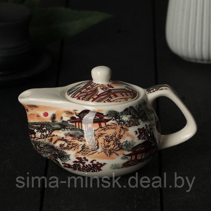 Чайник керамический заварочный с металлическим ситом «Пейзаж», 200 мл - фото 1 - id-p219592328
