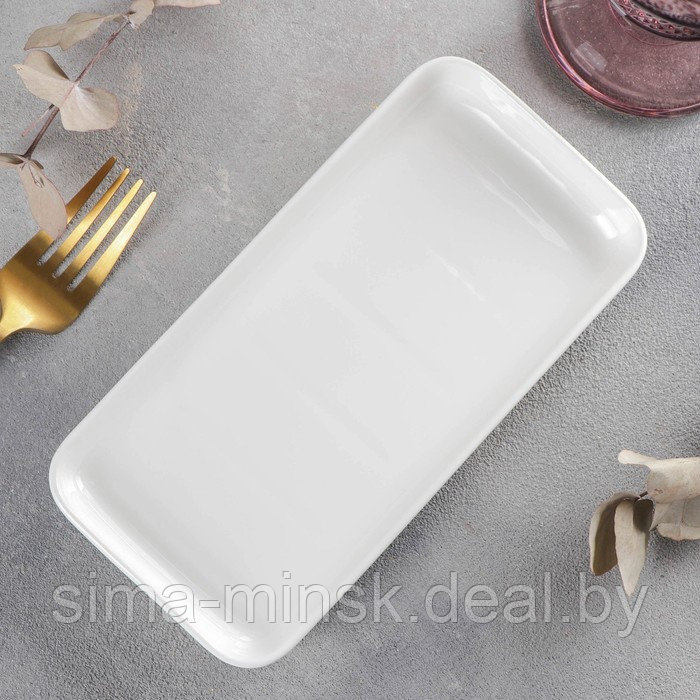 Блюдо фарфоровое прямоугольное Wilmax, 19×9,5 см, цвет белый - фото 1 - id-p219593179