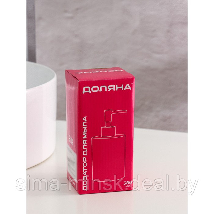 Дозатор для жидкого мыла Доляна «Марокко», 380 мл, цвет белый - фото 4 - id-p219591018