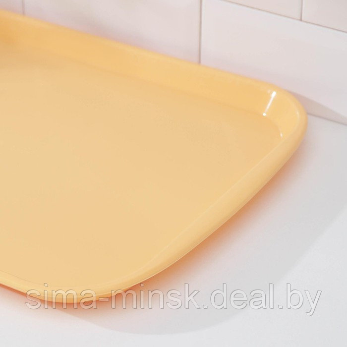 Поднос прямоугольный Verona, 47×35,5×2,5 cм, цвет бледно-жёлтый - фото 3 - id-p219592013