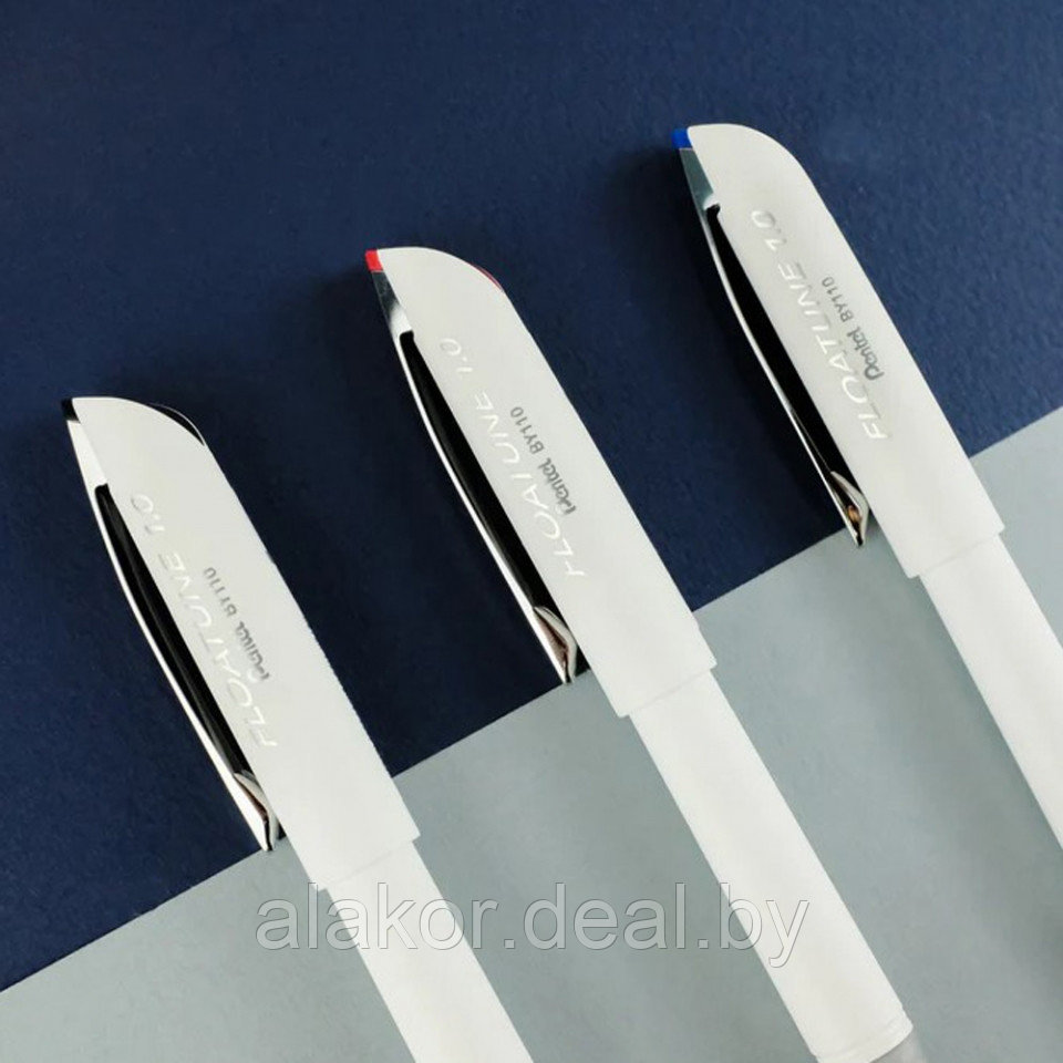 Ручка-роллер Pentel "Floatune", 0.8 мм, стерж. синий, корпус белый - фото 3 - id-p219596646