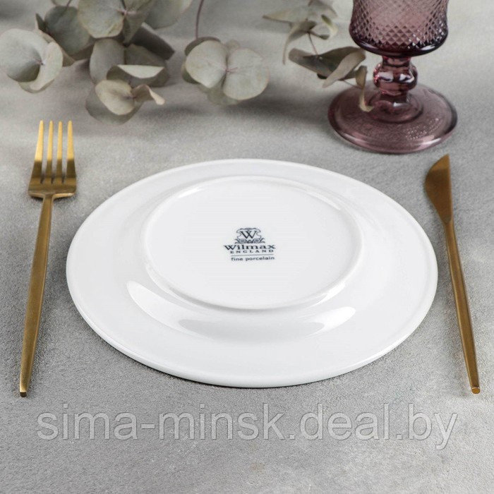 Тарелка фарфоровая десертная Wilmax Stella Pro, d=20 см, цвет белый - фото 4 - id-p219593399
