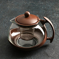 Чайник стеклянный заварочный «Фантазия», 1,25 л, с металлическим ситом, цвет МИКС