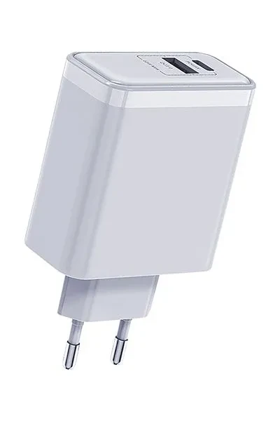 Сетевое зарядное устройство Qumo Energy USB QC3.0 + Type-C PD 65W, Белое - фото 1 - id-p218626617