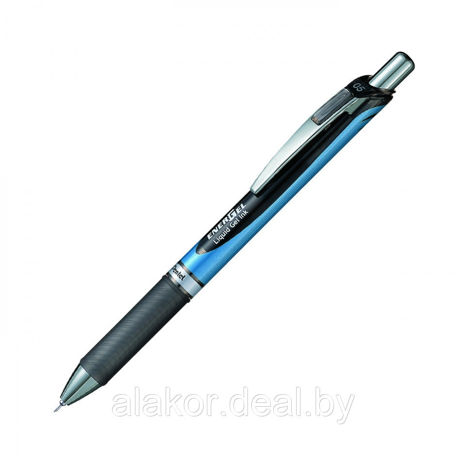 Ручка-роллер автоматическая Pentel "EnerGel BLN75", цвет черный, 0.5мм, корпус черный/синий - фото 1 - id-p219596673