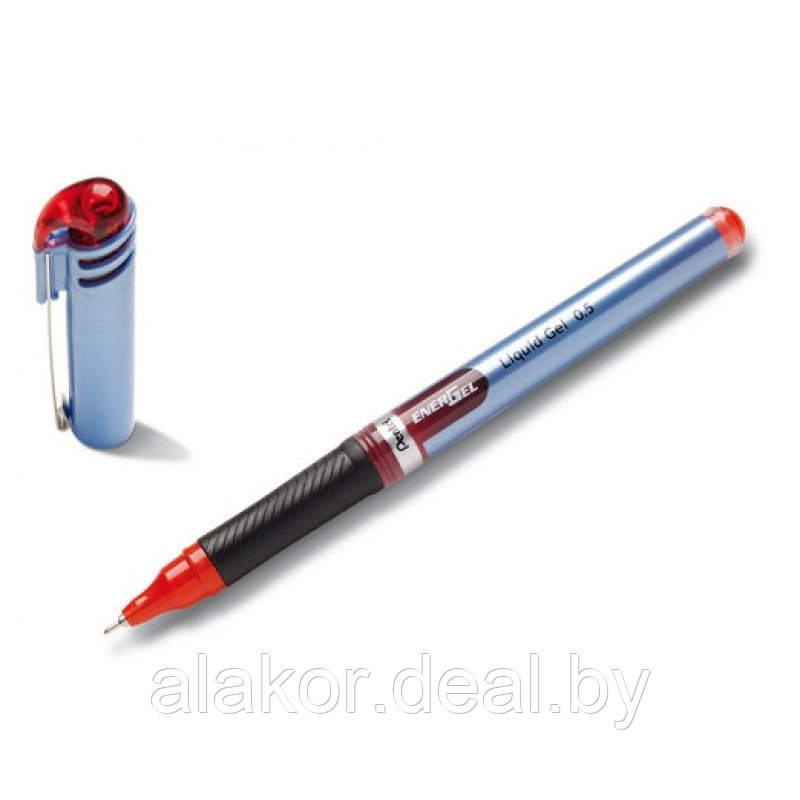 Ручка-роллер одноразовая Pentel "EnerGel BLN15", цвет красный 0.5мм, корпус глянец син./красн. - фото 2 - id-p219517165