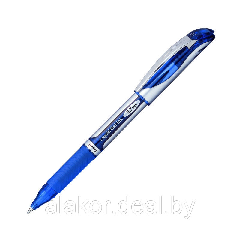 Ручка-роллер не автоматическая Pentel "EnerGel BL57", цвет синий 0.7 мм, корпус синий/серебристый - фото 1 - id-p219599811