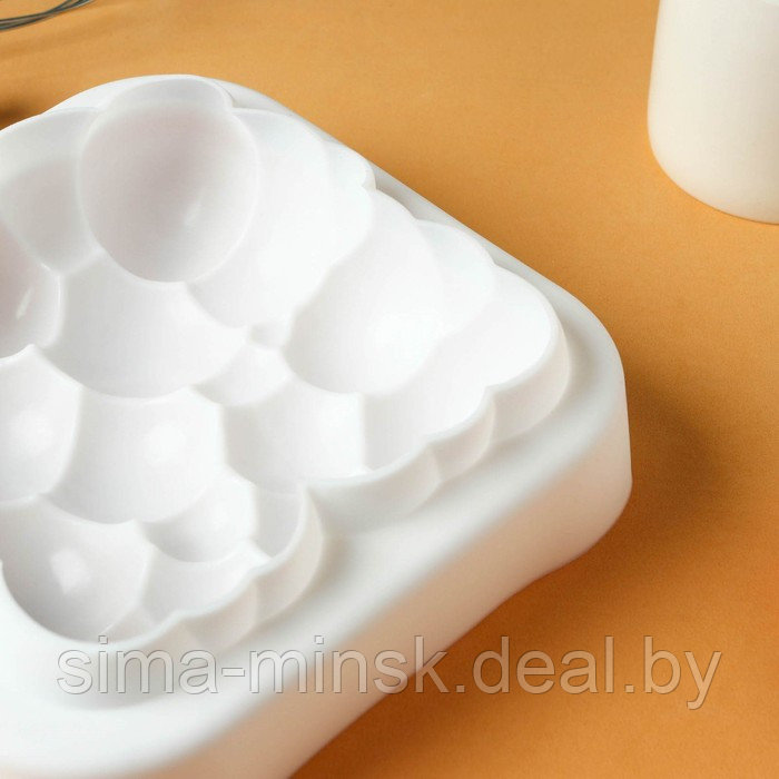Форма силиконовая для выпечки и муссовых десертов KONFINETTA «Воздушные пузыри», 20×5,5 см, цвет белый - фото 4 - id-p219591429