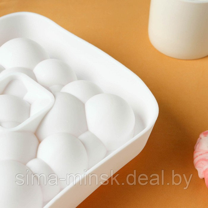 Форма силиконовая для выпечки и муссовых десертов KONFINETTA «Воздушные пузыри», 20×5,5 см, цвет белый - фото 5 - id-p219591429