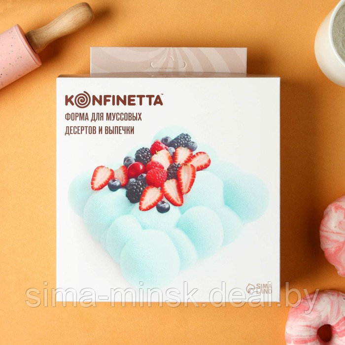 Форма силиконовая для выпечки и муссовых десертов KONFINETTA «Воздушные пузыри», 20×5,5 см, цвет белый - фото 7 - id-p219591429