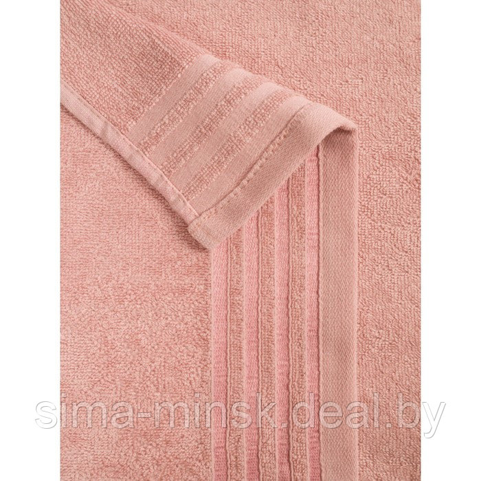 Полотенце махровое, размер 50x90 см, розовое с бордюром полоса - фото 3 - id-p219595708