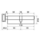 Цилиндровый механизм Стандарт MAX 110 (55х55В) SN 5кл перф.ключ/верт. (80,10), фото 2