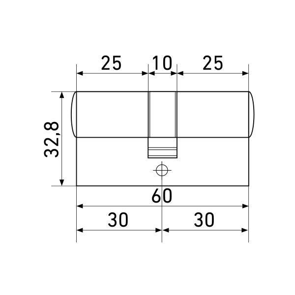 Цилиндровый механизм Стандарт MAX 60 (30х30) SN 5кл перф.ключ/ключ (100,10) - фото 2 - id-p219602657