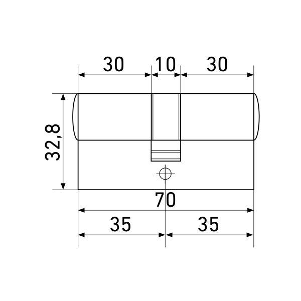 Цилиндровый механизм Стандарт MAX 70 (35х35) SN 5кл перф.ключ/ключ (100,10) - фото 2 - id-p219602667