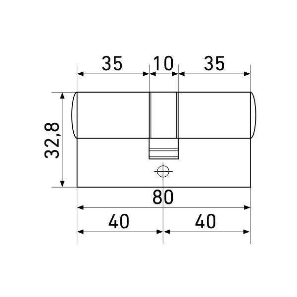 Цилиндровый механизм Стандарт MAX 80 (40х40) SN 5кл перф.ключ/ключ (100,10) - фото 2 - id-p219602685