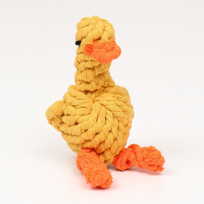 Игрушка канатная "Цыплёнок" до 110 г, 14*9 см, жёлтая - фото 2 - id-p219602786