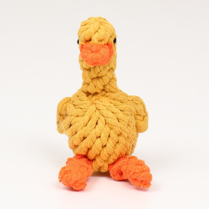 Игрушка канатная "Цыплёнок" до 110 г, 14*9 см, жёлтая - фото 3 - id-p219602786