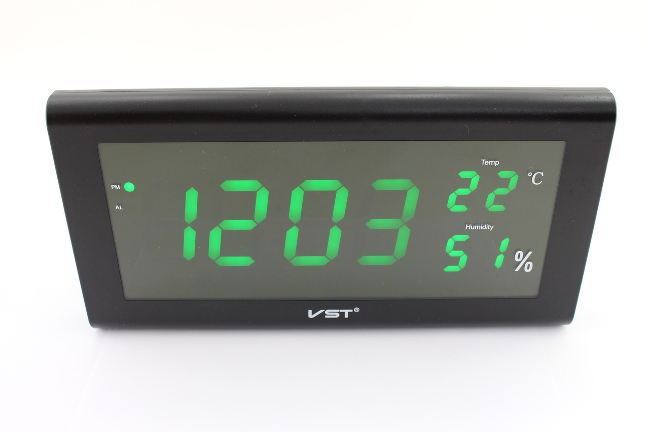 Большие настенные электронные часы LED CLOCK VST-795S Цвет подсветки : зеленый