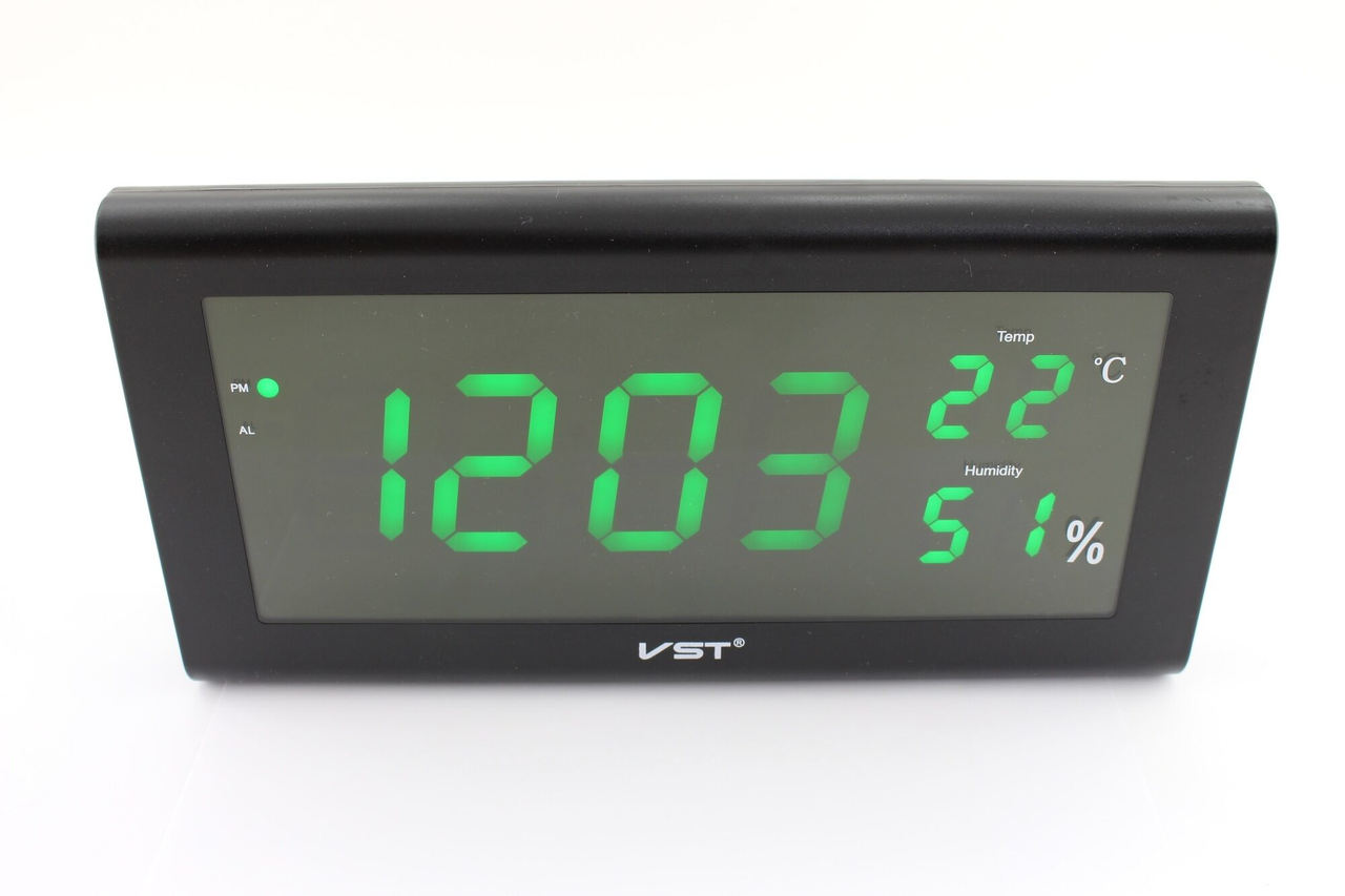 Большие настенные электронные часы LED CLOCK VST-795S Цвет подсветки : зеленый - фото 1 - id-p202232491