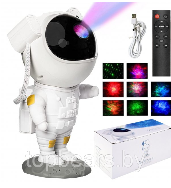 Ночник проектор игрушка Астронавт Astronaut Starry Sky Projector с пультом ДУ - фото 5 - id-p219604888