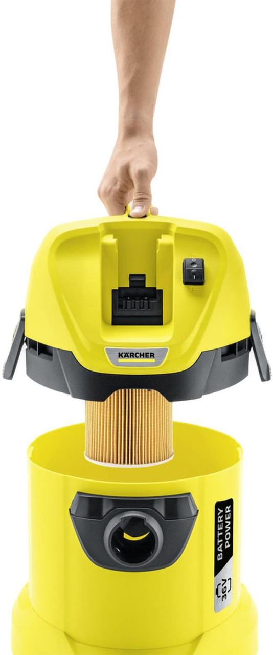 Пылесос Karcher WD 3 Battery 300Вт желтый/черный - фото 1 - id-p219587540