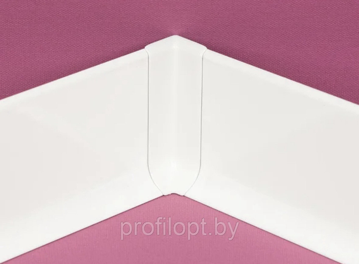 Внутренний угол к плинтусу алюминиевому ПЛ-100 Белый