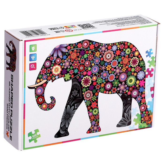 Фигурный пазл "Фантазийный слон", 500 деталей - фото 1 - id-p219605605