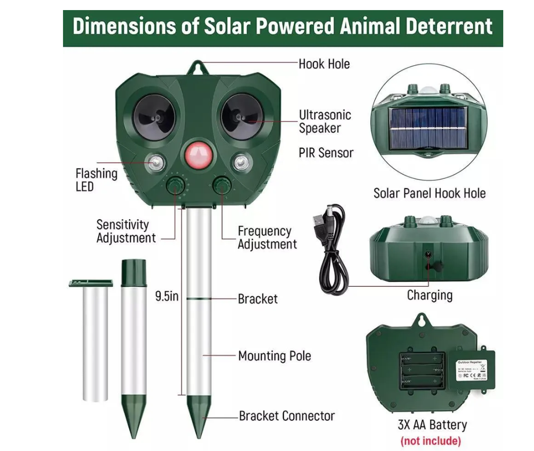 Мощный отпугиватель широкого спектра Solar Powered Animal от крыс,зверей и животных - фото 9 - id-p219607101