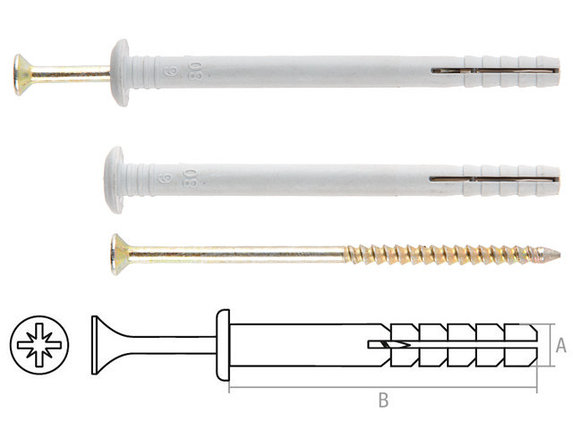 Дюбель-гвоздь 6х60 мм полипропилен гриб (10 шт в зип-локе) STARFIX (SMZ2-82218-10), фото 2