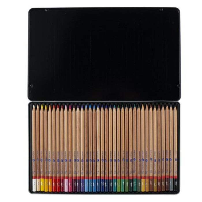 Карандаши цветные набор 36 цветов, ЗХК "Мастер-Класс", профессиональные, в металлическом пенале - фото 5 - id-p219606737