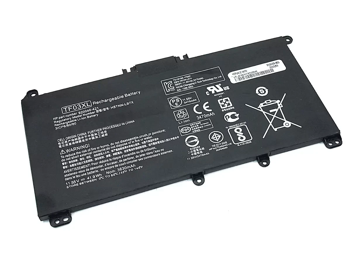 Аккумулятор (батарея) TF03XL для ноутбука HP 15-CC 15-CD, 11.55В, 3630мАч, 41.9Вт - фото 1 - id-p219607452