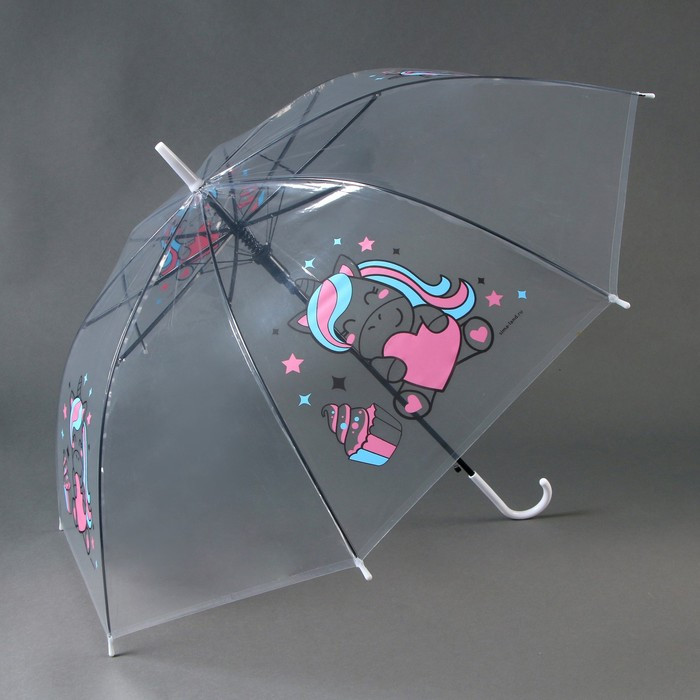 Зонт детский «Единорожка» полуавтомат прозрачный, d=90см - фото 1 - id-p219606895