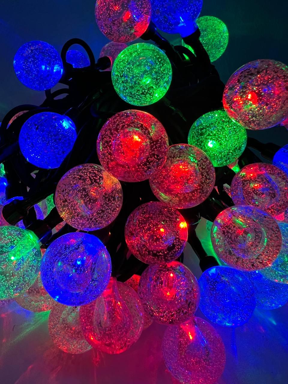 Новогодняя гирлянда- шарики уличная цветная, 10 м+ подарок - фото 2 - id-p219607157