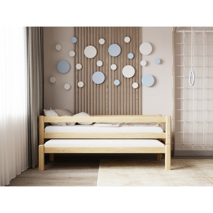 Кровать «Виго» с выдвижным спальным местом 2 в 1, 80 × 190 см, массив сосны, без покрытия - фото 2 - id-p219607255