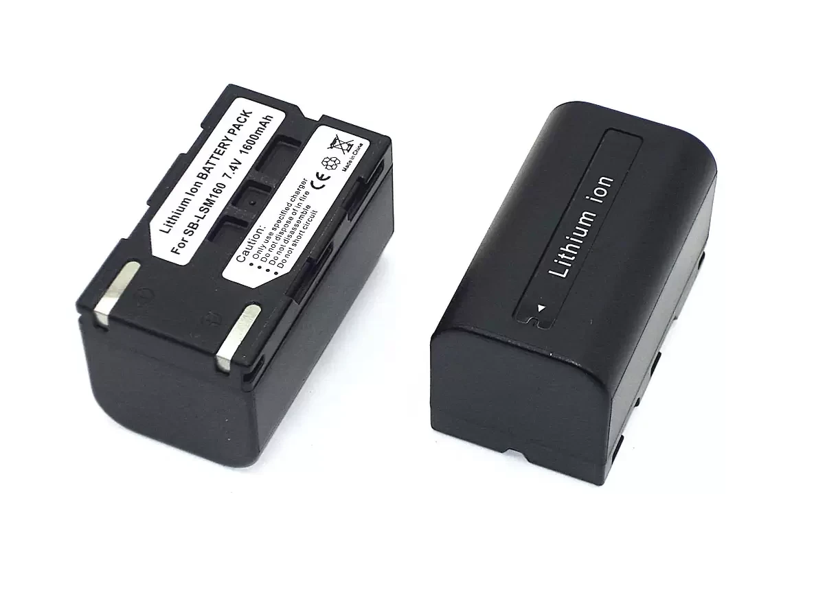 Аккумулятор (батарея) SB-LSM80 для фото и видеокамеры Samsung SC-D263, 7.4В, 1600мАч, Li-ion - фото 1 - id-p219607616