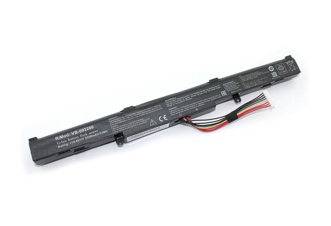 Аккумулятор (батарея) для ноутбука Asus GL553VD (A41N1611) 14,8V 2200mAh OEM - фото 1 - id-p219607633