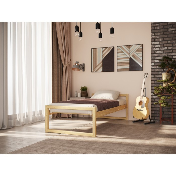 Односпальная кровать «Онтарио», 90 × 190 см, массив сосны, без покрытия - фото 2 - id-p219607800
