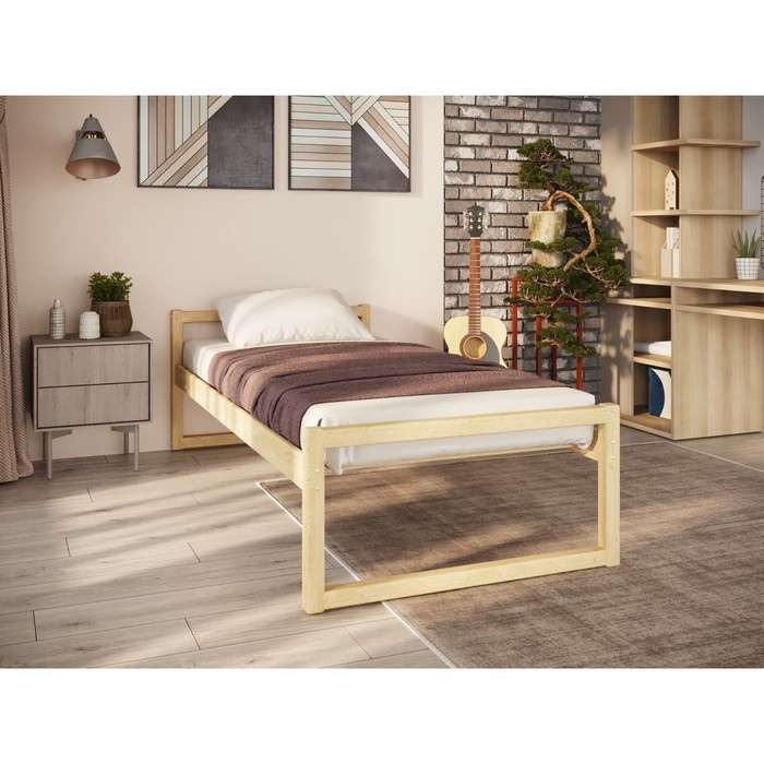 Односпальная кровать «Онтарио», 90 × 190 см, массив сосны, без покрытия - фото 3 - id-p219607800